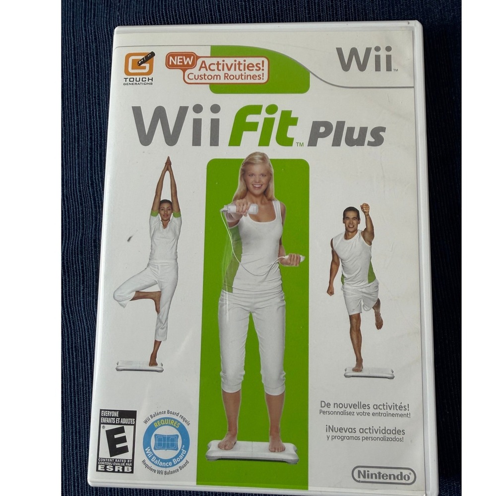 Nintendo Wii Fit Plus Game Wii Size OS White Fitness Exercise Workout Video Game